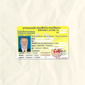 Laos driver license psd fake template