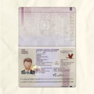 Latvia passport fake template