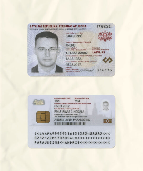 Latvia National Identity Card Fake Template