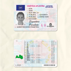 Latvia driver license psd fake template