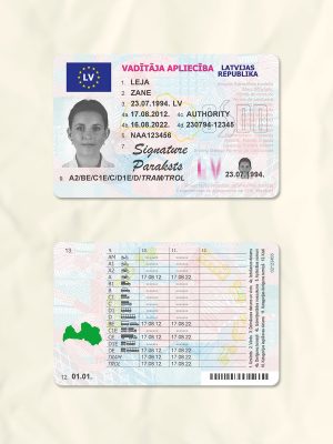 Latvia driver license psd fake template