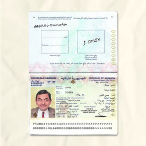 Lebanon passport fake template