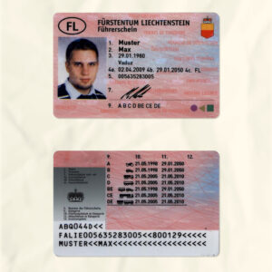 Liechtenstein driver license psd fake template
