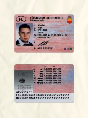 Liechtenstein driver license psd fake template