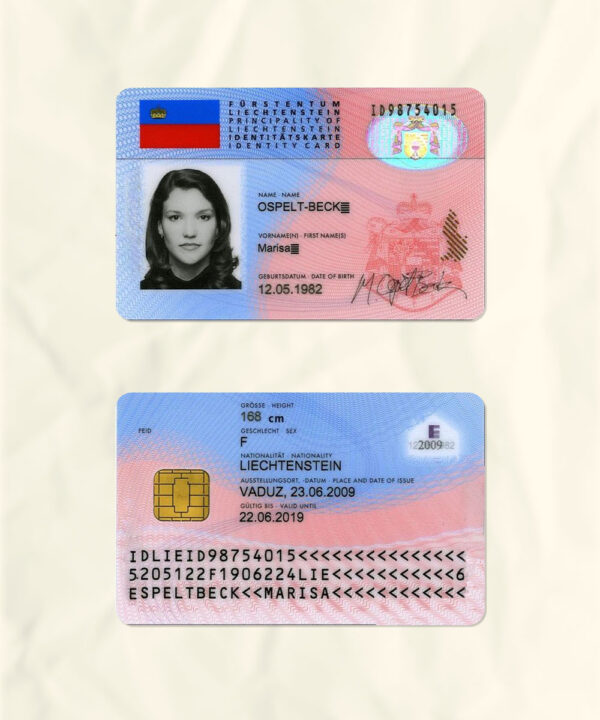 Liechtenstein National Identity Card Fake Template