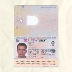 Lithuania passport fake template