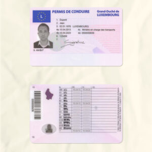 Luxembourg driver license psd fake template