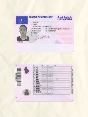 Luxembourg driver license psd fake template