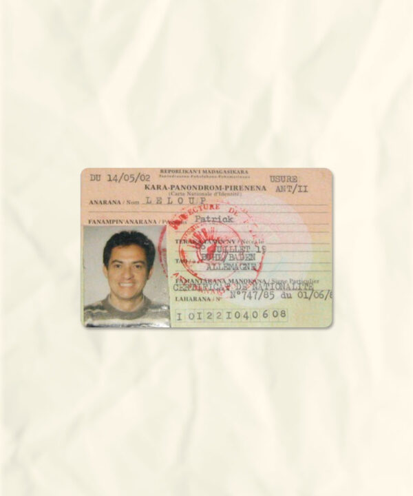 Madagascar National Identity Card Fake Template