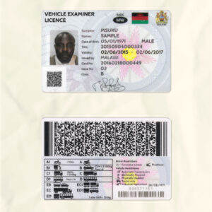 Malawi driver license psd fake template