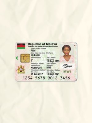 Malawi National Identity Card Fake Template