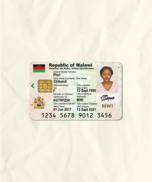 Malawi National Identity Card Fake Template