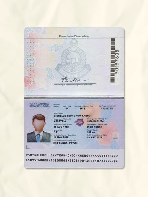 Malaysia passport fake template