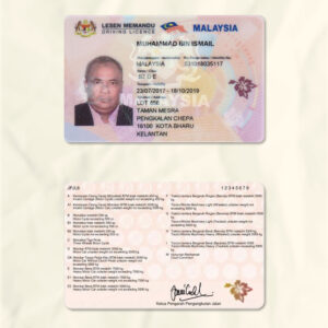 Malaysia driver license psd fake template