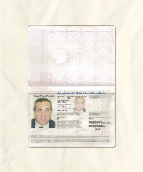Malta passport fake template
