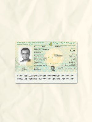 Mauritania passport fake template