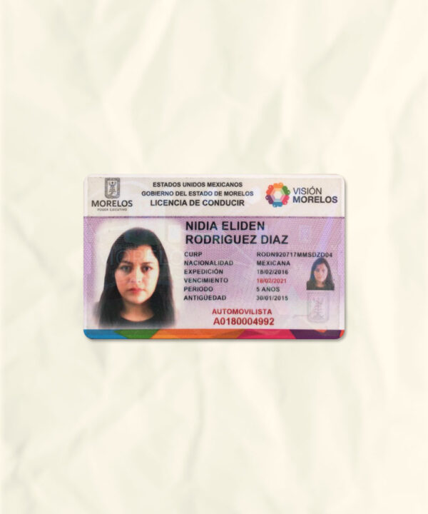 Mexico driver license psd fake template