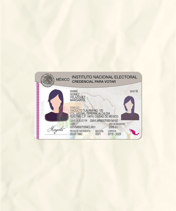 Mexico National Identity Card Fake Template