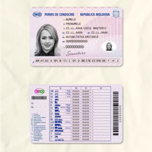 Moldova driver license psd fake template