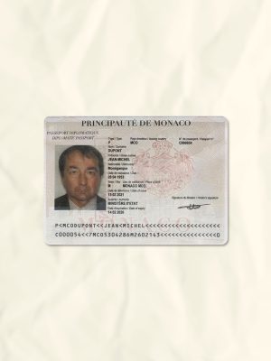 Monaco passport fake template