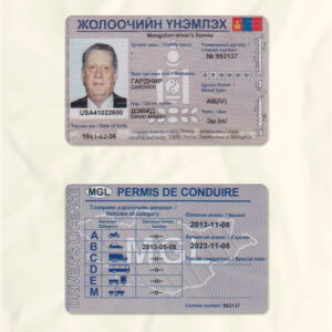 Mongolia driver license psd fake template