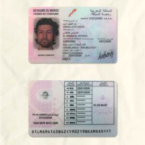 Morocco driver license psd fake template