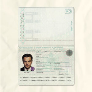 Morocco passport fake template