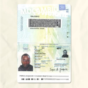 Mozambique passport fake template