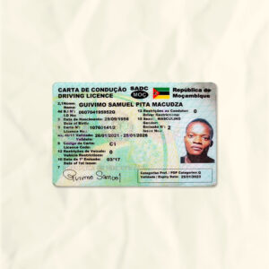 Mozambique driver license psd fake template