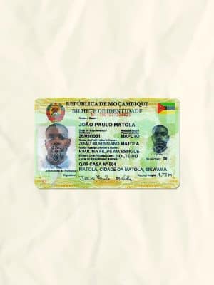 Mozambique National Identity Card Fake Template