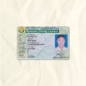 Myanmar driver license psd fake template