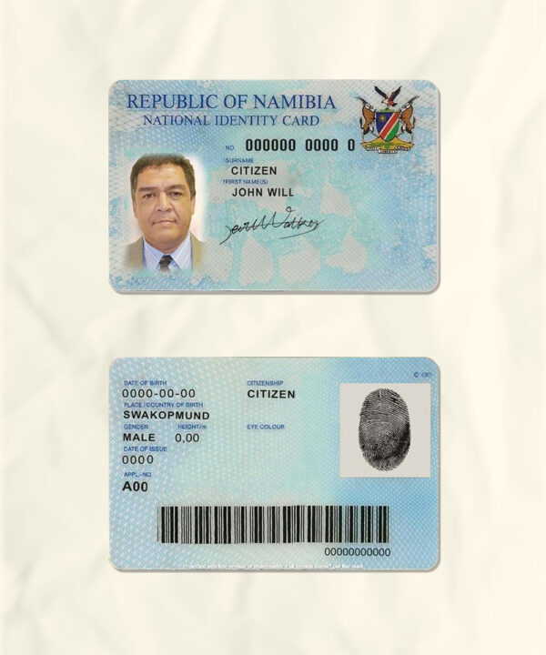 Namibia National Identity Card Fake Template