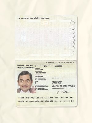 Namibia passport fake template