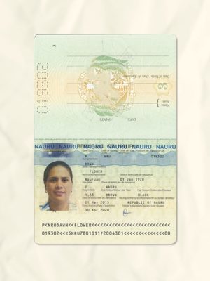 Nauru passport fake template