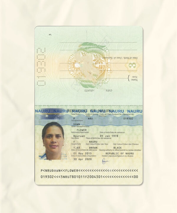 Nauru passport fake template