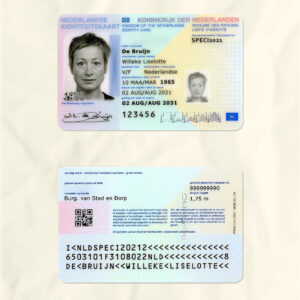 Netherlands National Identity Card Fake Template