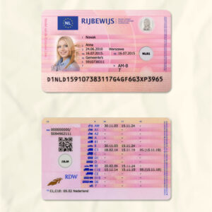 Netherlands driver license psd fake template