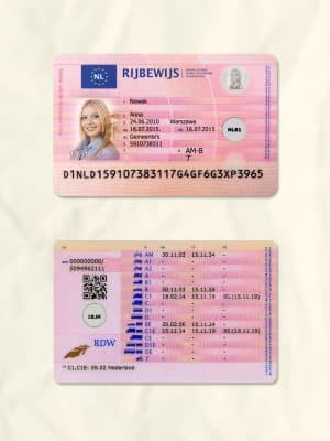 Netherlands driver license psd fake template