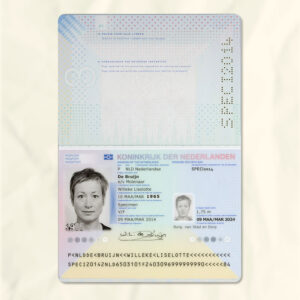 Netherlands passport fake template