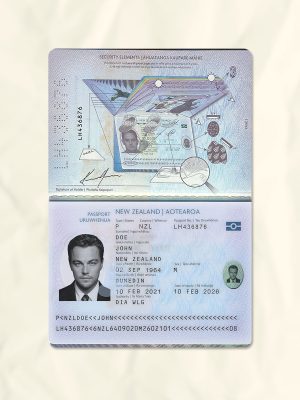 New Zealand passport fake template