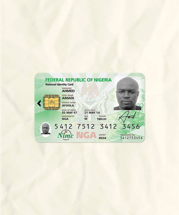 Nigeria National Identity Card Fake Template
