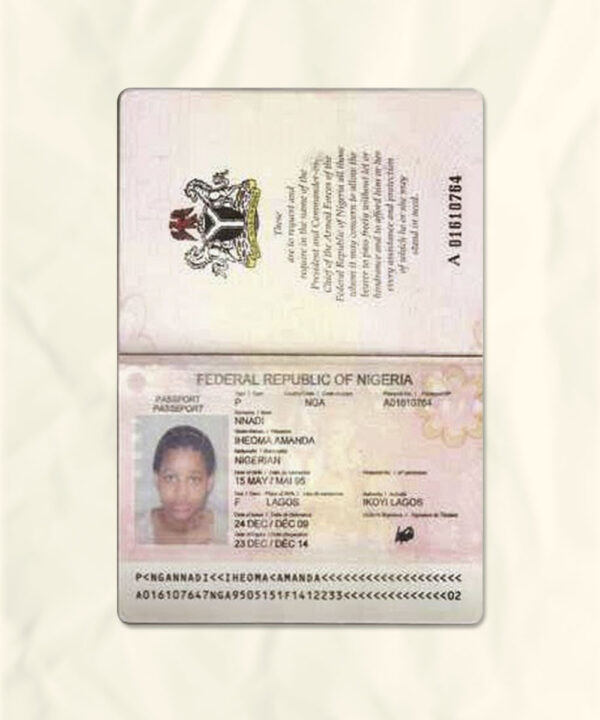Nigeria passport fake template