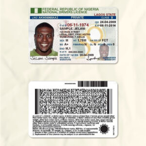 Nigeria driver license psd fake template