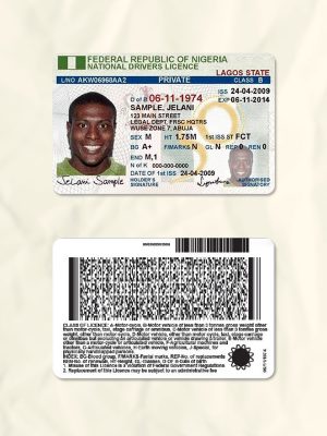 Nigeria driver license psd fake template