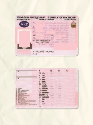 North Macedonia driver license psd fake template