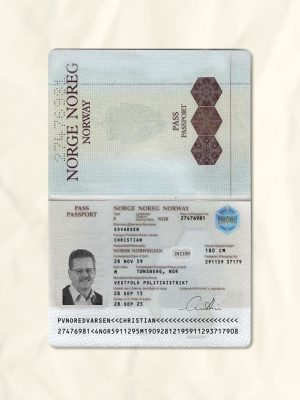 Norway passport fake template