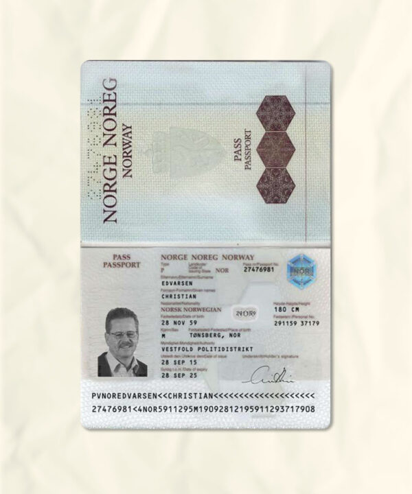 Norway passport fake template