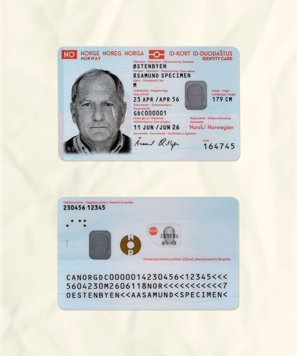 Norway National Identity Card Fake Template