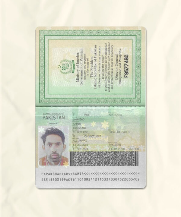 Pakistan passport fake template