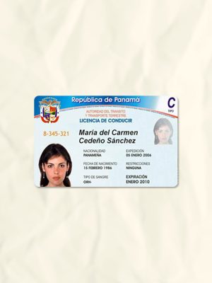 Panama driver license psd fake template